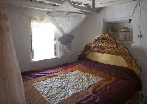 Decoration Of A Traditional Harari Bedroom With A Mosquito Net, Harar, Ethiopia