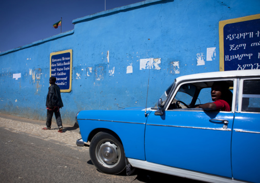 Blue Peugeot 404, Harar, Ethiopia