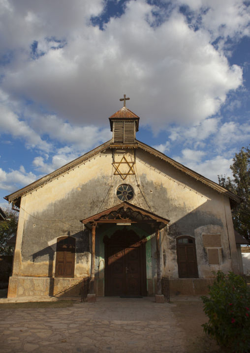 Old Church With Star Of David On The Front And Cross On The Roof, Harar, Ethiopia