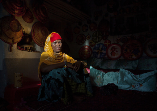 Portrait Of A Woman Inside Her House, Harar, Ethiopia