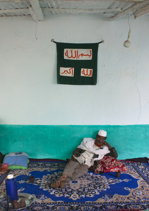 Portrait Of A Man Resting In A Mosque, Harar, Ethiopia