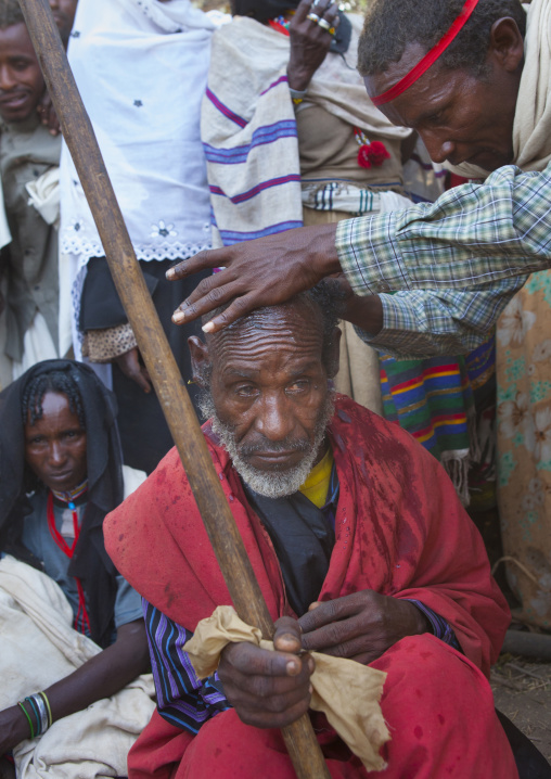 Abdicating Leader Of The Karrayyu Tribe Being Shaved During Gadaaa Ceremony, Metahara, Ethiopia