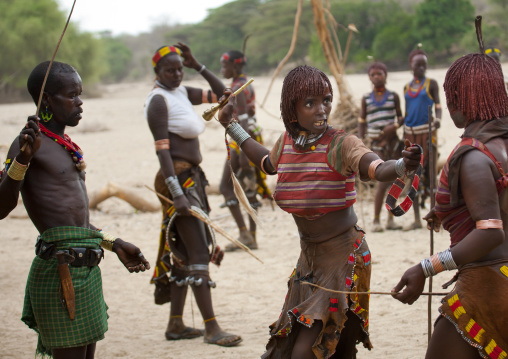 Whipping Of A Hamer Woman During Bull Leaping Ceremony, Omo Valley, Ethiopia