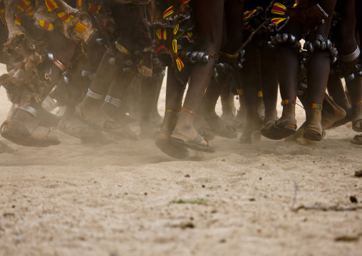 Hamer Tribe Women Dancing During Bull Leaping Ceremony, Omo Valley, Ethiopia