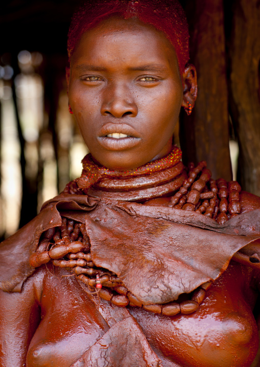 Utah Woman From Hamer Tribe In Her Hut, Omo Valley, Ethiopia