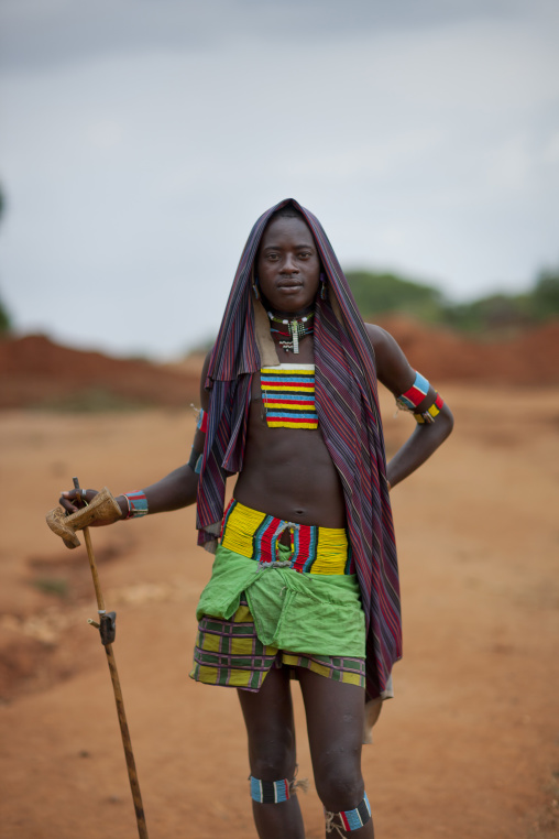 Portrait Of Traditionally Dressed Young Banna Man Omo Valley Ethiopia