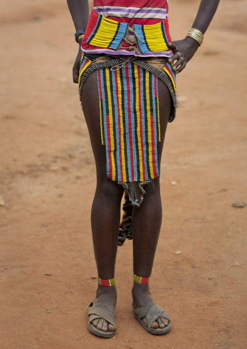 Beaded Colored Beaded Apron Put On  Banna  Woman Ethiopia