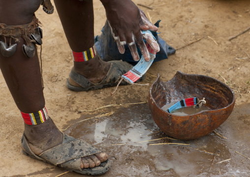 Bana Woman Washing Beaded Jewels Ethiopia