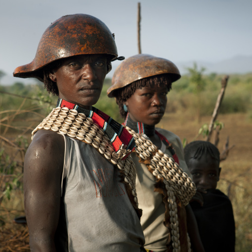 Bana People Wearing Half Calabash As Hat Jumping Ceremony Ethiopia