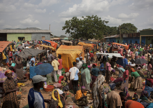 Jinka market crowded omo valley Ethiopia