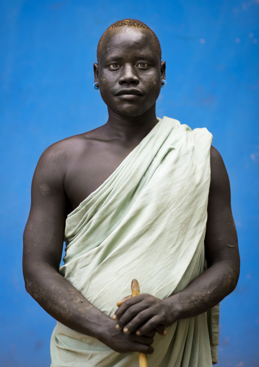 Bodi Man Portrait With Traditional Loincloth Hana Mursi Village Omo Valley Ethiopia