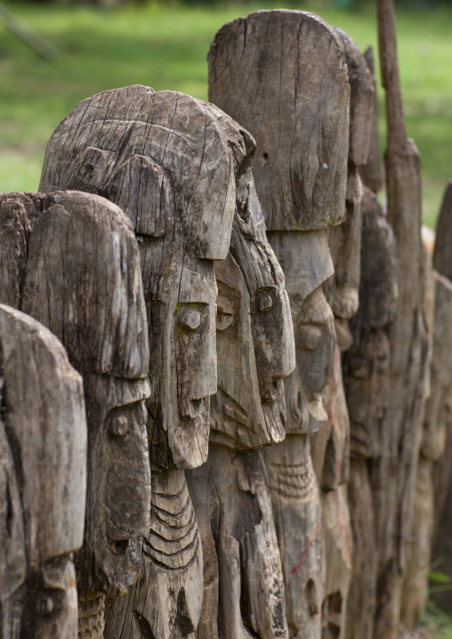 Waga Wooden Carved Sculptures Devoted To The Dead Konso Tribe Omo Valley Ethiopia