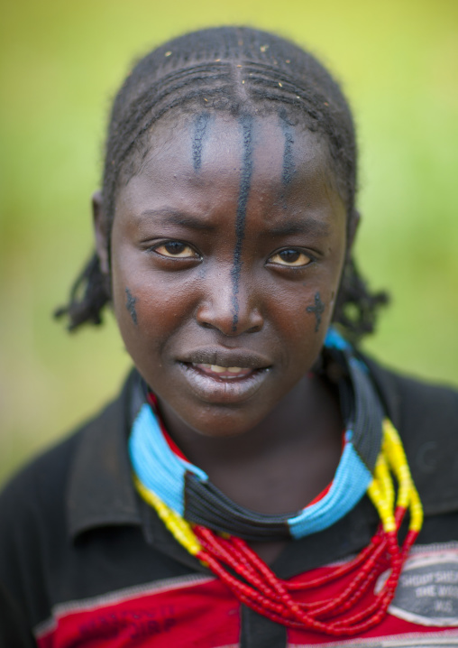 Tattooed Face Woman Portrait Omo Valley Ethiopia