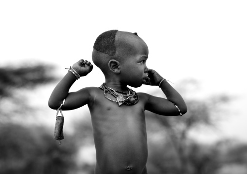 Karo Baby Boy With Partially Shaved Head Original Hairstyle Omo Valley Ethiopia