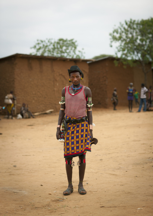 Hamer Man In Original Clothing On Square Of Turmi Village Omo Valley Ethiopia