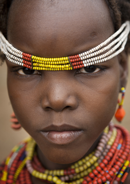 Young Dassanech Girl With Beaded Headband Omorate Ethiopia