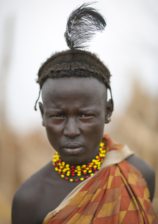 Young Dassanech Man Profile With Feather Omorate Ethiopia