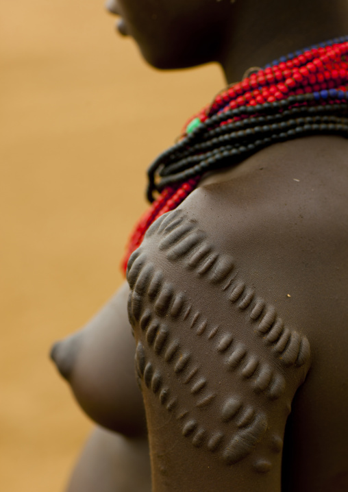 Scarified Shoulder Of Dassanech Young Woman Omorate Ethiopia