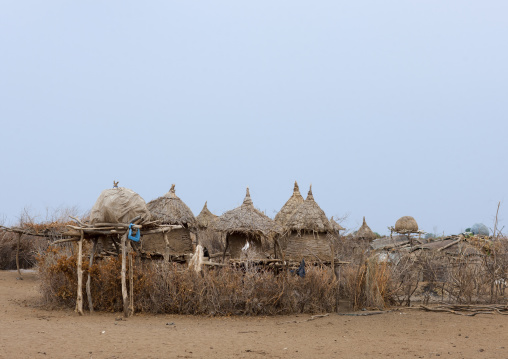 Clay And Thatch Hut Dassanech Tribe Village Omorate Ethiopia