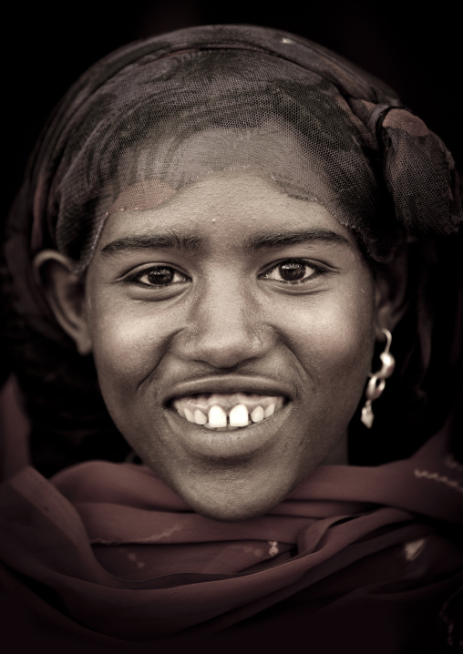 Portrait Of An Oromo Girl With Toothy Smile, Harar, Ethiopia