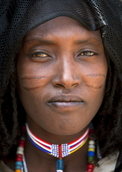 Portrait Of A Karrayyu Tribe Woman With Facial Scarifications, Metahara, Ethiopia