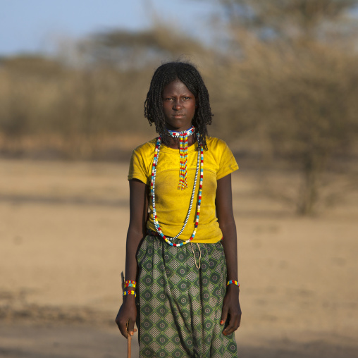 Portrait Of A Karrayyu Teenage Girl With Stranded Hair, Metahara, Ethiopia