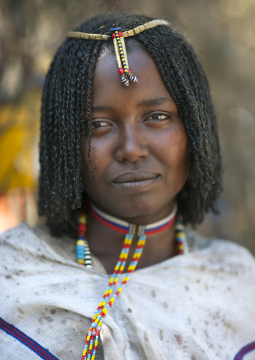 Karrayyu Tribe Woman With Stranded Hair At Gadaaa Ceremony, Metehara, Ethiopia