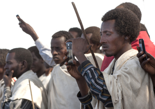 Karrayyu Tribe Men Recording Songs During Gadaaa Ceremony, Metahara, Ethiopia