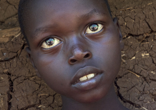 Majang Tribe Boy With Big Eyes Portrait, Majangir, Ethiopia