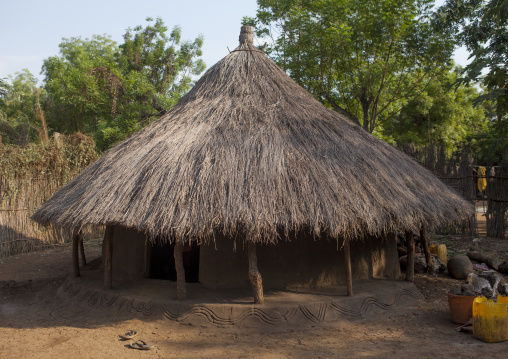 Anuak Traditional Hut In Abobo, The Former Anuak King Village, Gambela Region, Ethiopia