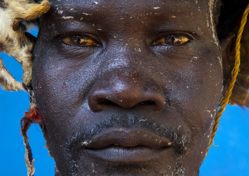 Close Up Of A Man From Anuak Tribe, Gambela, Ethiopia