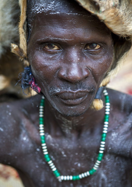 Mr Umot Abula From Anuak Tribe In Traditional Clothing, Gambela, Ethiopia
