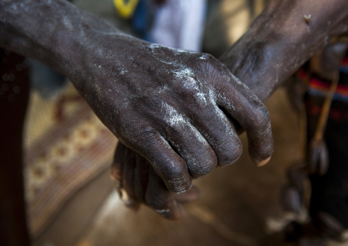 Anuak Tribe Man Hands Close Up, Gambela, Ethiopia