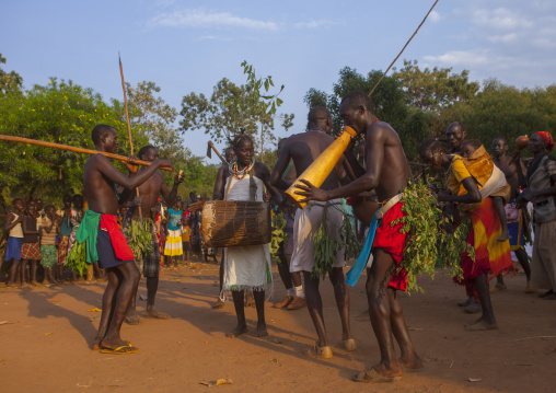 Majang Tribe Dancing For A Celebration, Kobown, Ethiopia