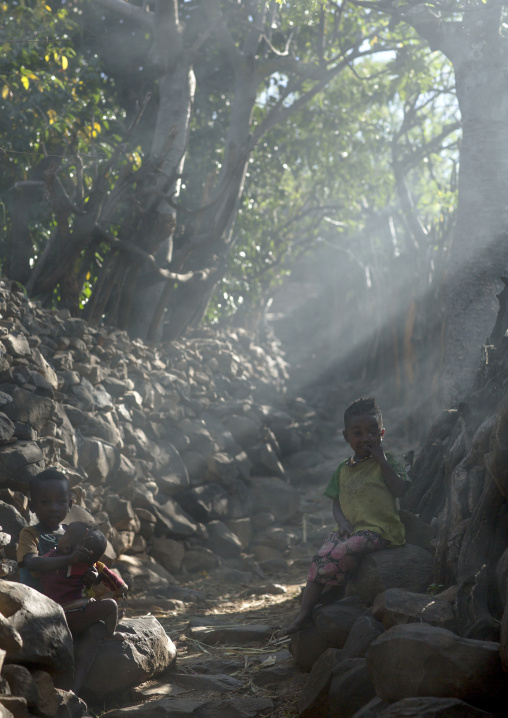 Smoky Alley In A Konso Village, Ethiopia