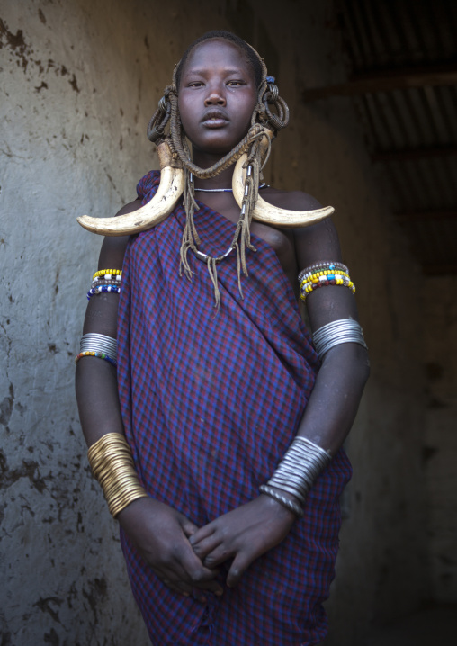 Miss Gnakaman Ailu, Mursi Tribe, Hail Wuha Village, Omo Valley, Ethiopia