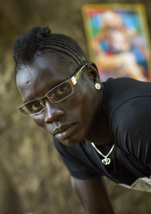 Anuak Tribe Young Man With A Fashionnable Look, Gambela, Ethiopia