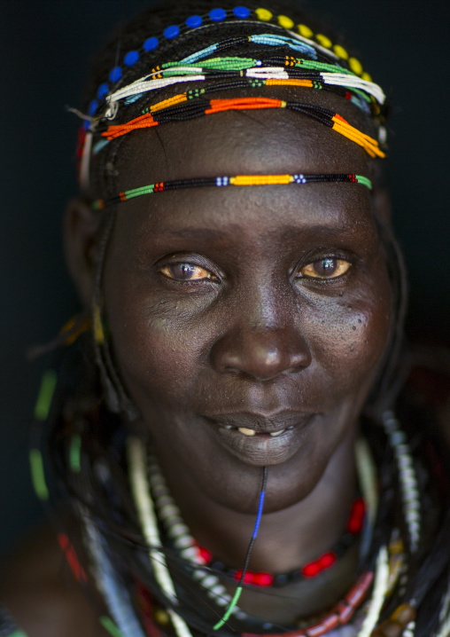 Woman From Anuak Tribe In Traditional Clothing, Gambela, Ethiopia