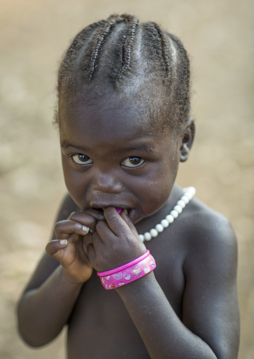Anuak Child Girl In Abobo, The Former Anuak King Village, Gambela Region, Ethiopia