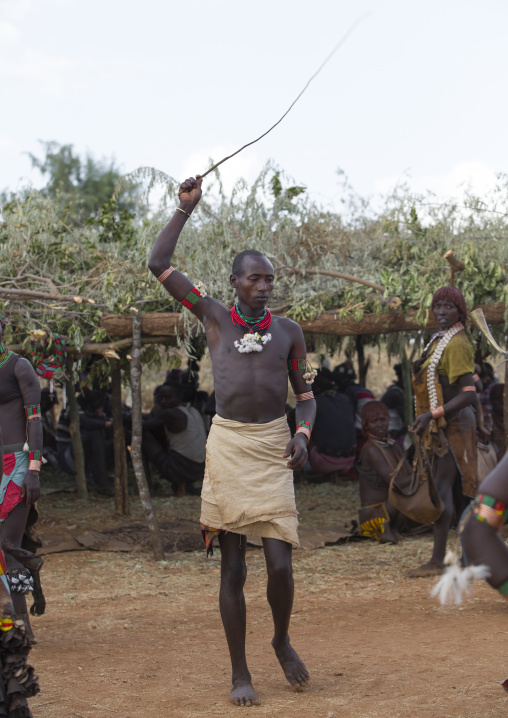Bashada Tribe Whipper During A Bull Jumping Ceremony, Dimeka, Omo Valley, Ethiopia