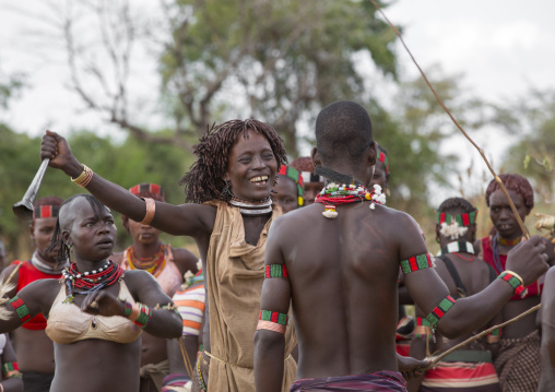 Bashada Tribe Women Whipped During A Bull Jumping Ceremony, Dimeka, Omo Valley, Ethiopia