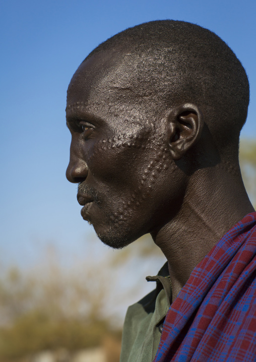 Topossa Tribe Man With Scarifications On His Face, Kangate, Omo Valley, Ethiopia