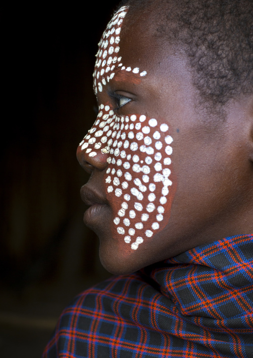 Arbore Tribe Teenager With Painted Face , Omo Valley, Ethiopia