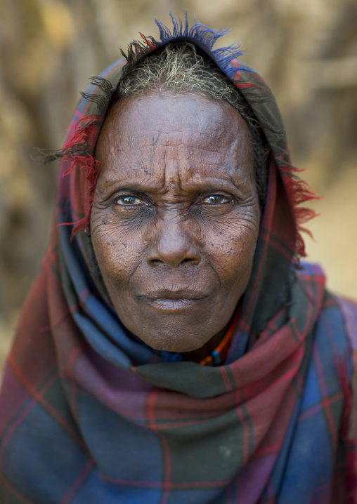 Close Up Face Of Elderly Erbore Tribe Woman, Omo Valley, Ethiopia