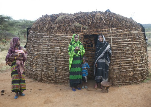 Borana Tribe Women In Front Of A Hut, Yabelo, Ethiopia