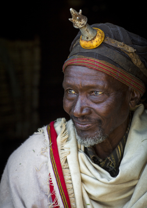 Mr Kalache Doyo, Abagada, Borana Tribe With A Phallic Kallaacha On His Forehead, Ola Alakadjilo, Ethiopia