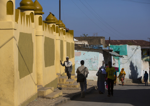 Men Passing In Front Of A Mosque, Harar, Ethiopia