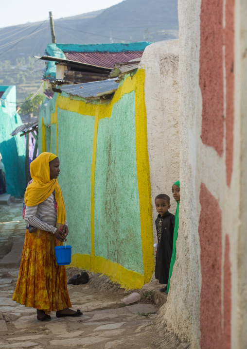 People In The Narrow Streets Of The Old Town, Harar, Ethiopia