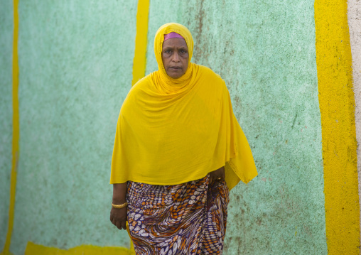 Woman Walking In The Narrow Streets Of The Old Town, Harar, Ethiopia