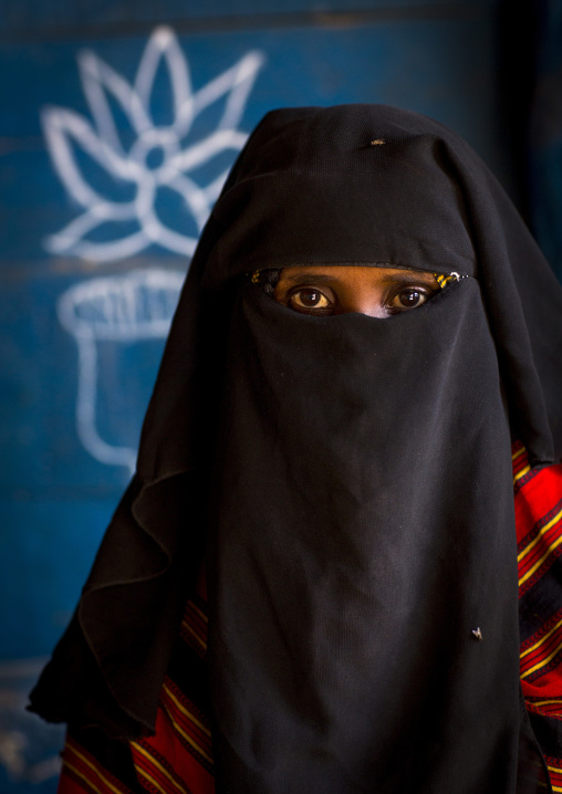 Afar Tribe Woman Covered With A Veil, Assaita, Afar Regional State, Ethiopia